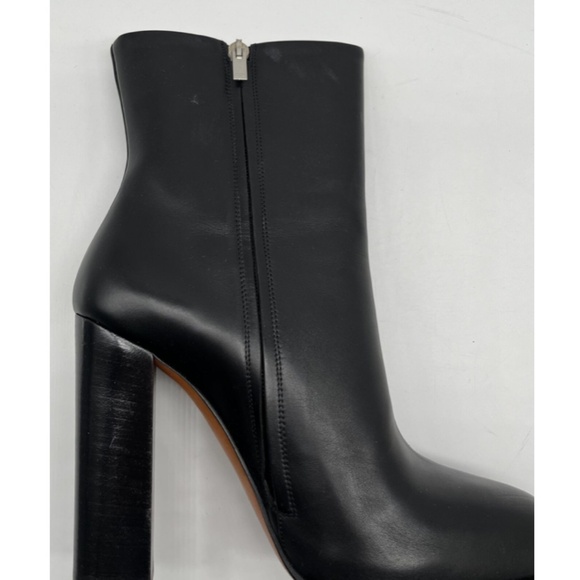 Celine Black Leather Mid-Calf Block-Heel Bootie w/ Inner Zip sz 38 - Picture 7 of 8